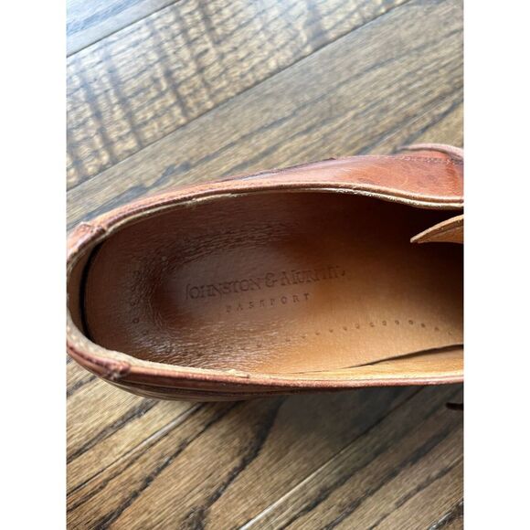 Johnston Murphy Passport Oxford Mens 10.5 M Brown Leather Lace Up Apron Toe Shoe - Picture 6 of 10